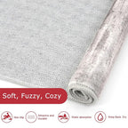 KOZYFLY Modern Abstract Washable Rug Runner 2x5 Hallway Rug Runner Non-Slip Soft Kitchen Runner Rugs, Grey/Light Beige/Brown Striped Carpet for Entryway Bathroom