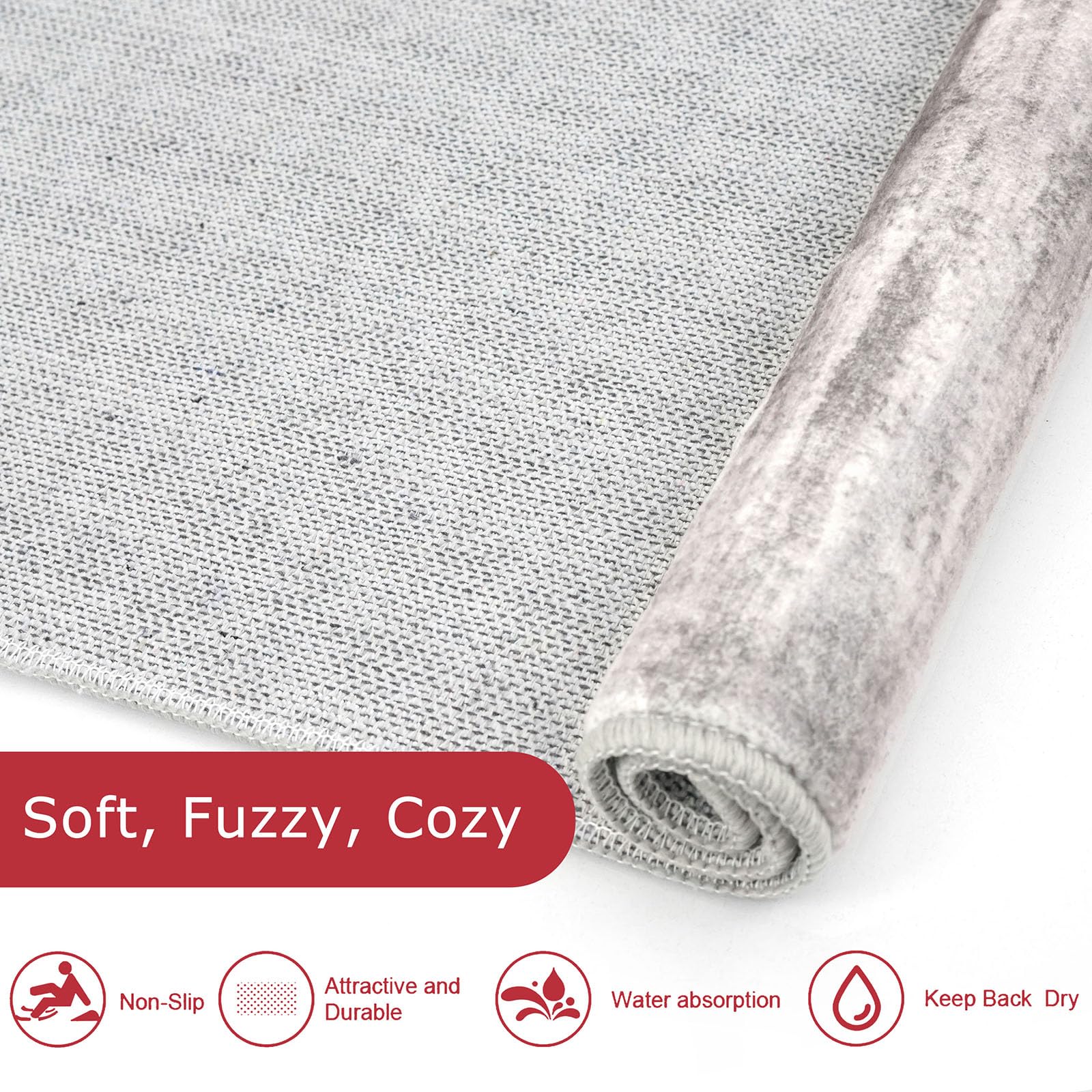 KOZYFLY 3x8 Ft Rug Modern Ombre Runner Rug for Hallway, Washable Kitchen Rugs Non-Slip Soft Striped Entryway Rug, Print Grey/Light Beige/Brown Abstract Carpet for Laundry Nursery