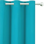 LEMOMO Teal Blackout Curtains 34 x 84 Inch Length/Set of 2 Curtain Panels/Thermal Insulated Room Darkening Blackout Curtains for Bedroom