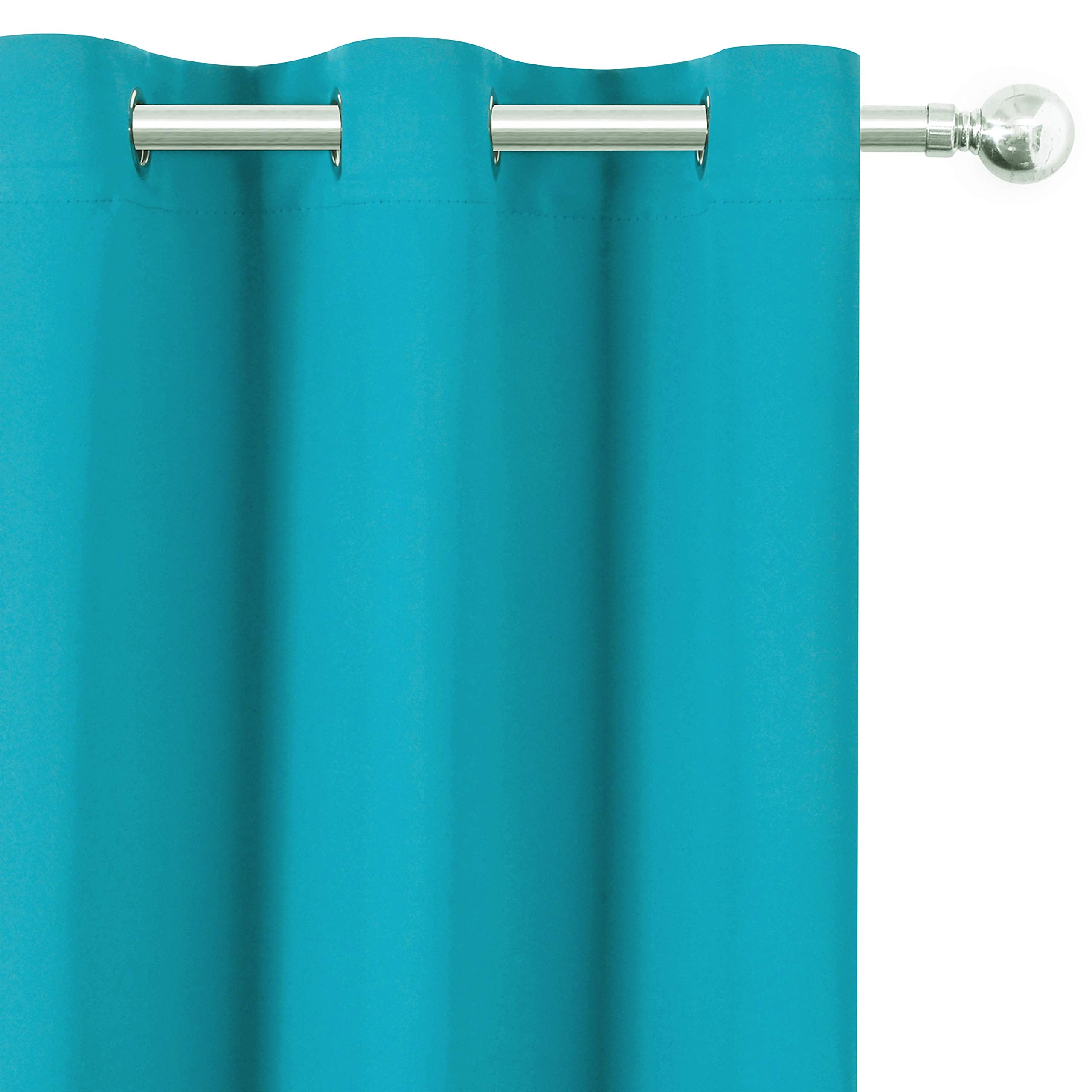 LEMOMO Teal Blackout Curtains 34 x 54 Inch Length/Set of 2 Curtain Panels/Thermal Insulated Room Darkening Blackout Curtains for Bedroom