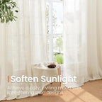 BGment Cafe Linen Curtains 30 Inch Length for Small Window, Beige Half Window Drapes Semi Sheer Lightweight with Rod Pocket for Bathroom Kitchen Over Sink, 2 Panels Set, 24 Inch Wide Each Panel