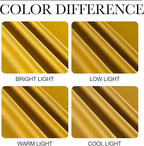NICETOWN Gold Blackout Cafe Faux Silk Curtains for Small Windows, 42" Wide by 63" Long, 2 Panels, Rod Pocket Privacy Blackout Satin Drapes for Home Decoration