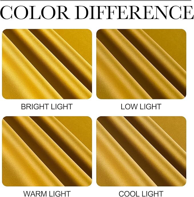NICETOWN Gold Blackout Cafe Faux Silk Curtains for Small Windows, 42" Wide by 36" Long, 2 Panels, Rod Pocket Privacy Blackout Satin Drapes for Home Decoration