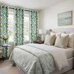 Topfinel 94 Inches Long Custom Floral Curtains Unique Cottagecore Whimsical Vintage Pretty Fun Flower Hummingbird Patterned Double Sided Grommet Print Drapes for Bedroom Living Room Dining Mint Green