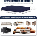Patio Stretch Cushion Covers, Chair Cushion Covers& Sofa Replacement Slipcovers for Patio Furniture Cushion Covers, Washable Reusable Furniture Protector (4, Navy)
