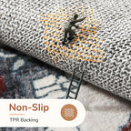 OPPODREAM Soft Area Rugs 4x6, Low-Pile Washable Rugs 4x6 with Non Slip Backing, Faux Cashmere 4 x 6 Throw Carpet, Black & Red