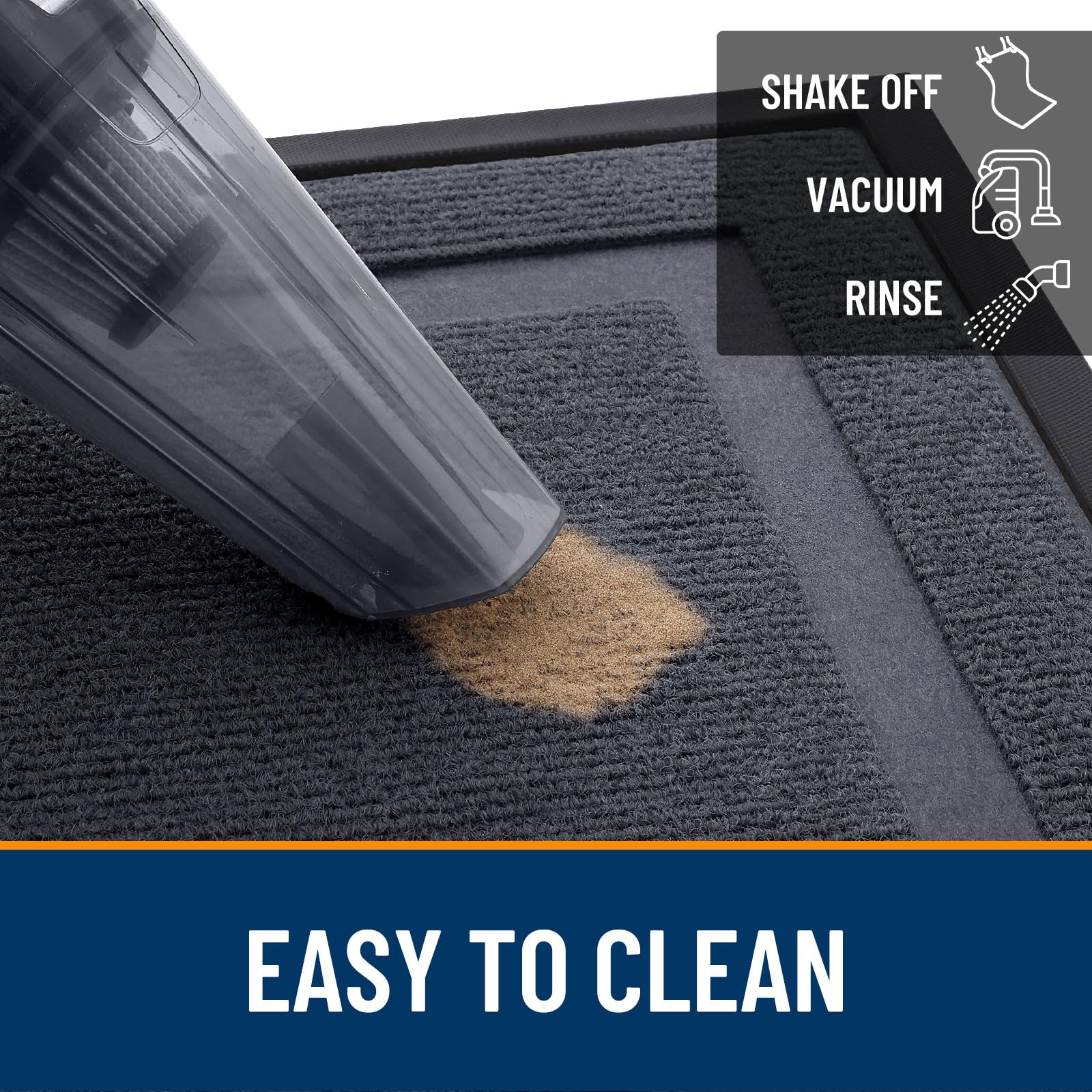 OLANLY Front Door Mat Outside 47x17, All-Season Heavy-Duty Rubber Doormat