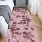 Tie-Dyed Blush 2x8 Machine Washable Runner Rugs for Hallway Soft Fluffy Shaggy Bedside Rugs for Bedroom Living Room Indoor Floor Carpet for Kids Girls and Boys Nursery Rooms Home Decor Aesthetic