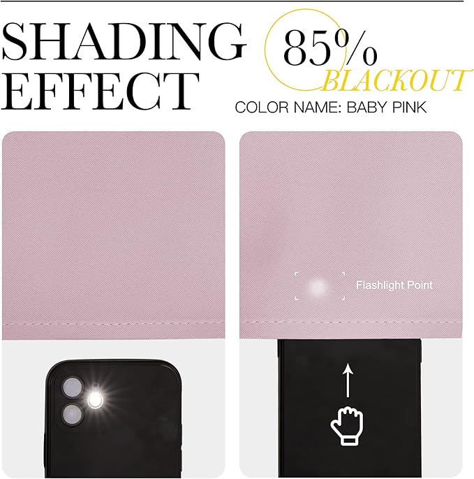 NICETOWN Room Darkening Curtains for Girls Room - Nursery Essential Thermal Insulated Solid Rod Pocket Top Drapes (Lavender Pink=Baby Pink, 1 Pair, 42 x 63 Inch)
