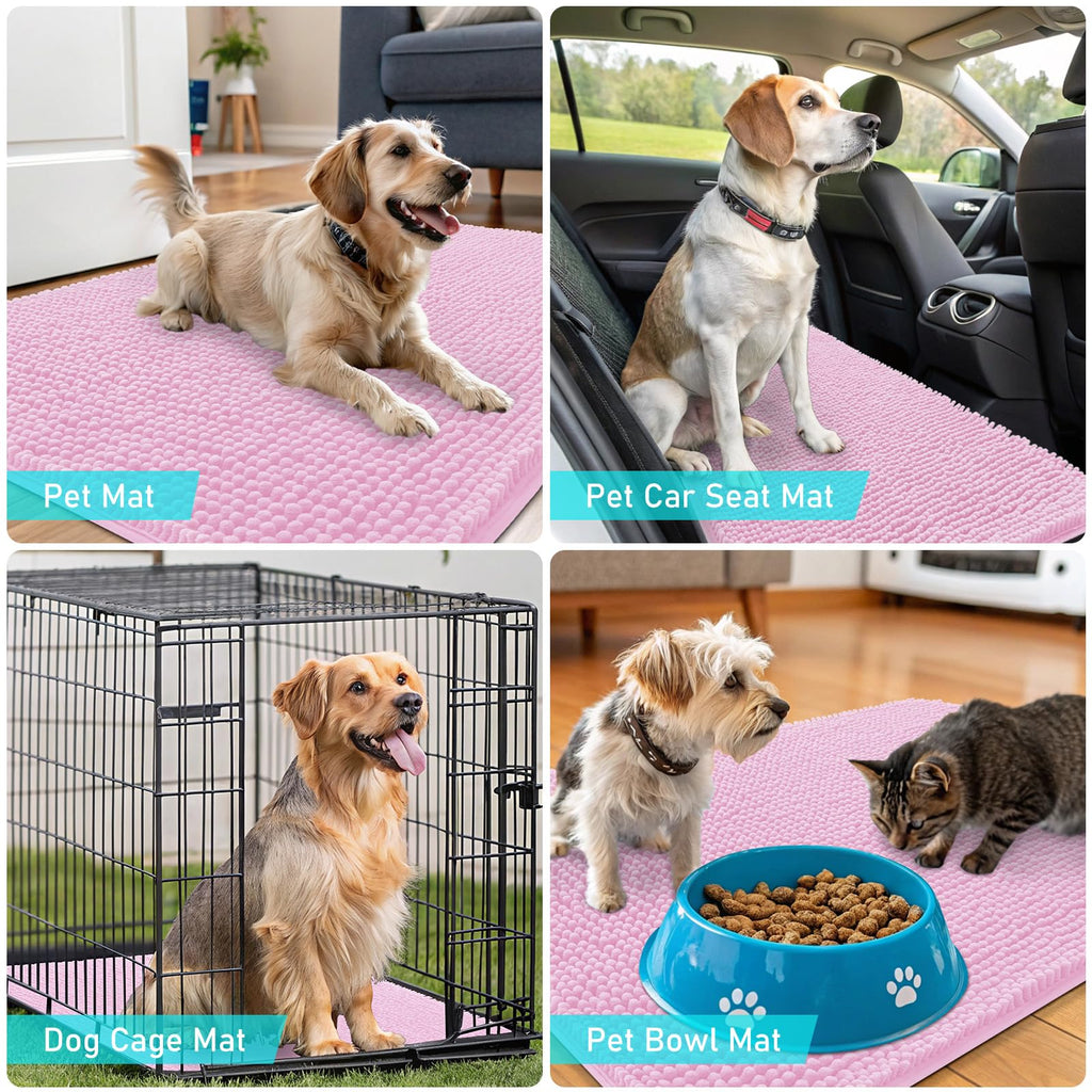OLANLY Dog Door Mat for Muddy Paws 32x20, Super Absorbent Chenille Mud Mat