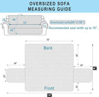 Reversible Oversized Sofa Covers Couch Cover Furniture Protector for Dogs Elastic Straps Water Resistant(XLSofa,Black/Grey)