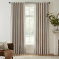 RYB HOME Natural Beige 100% Blackout Curtains for Bedroom 84 Inch Long