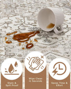 Madane Hallway Runner Rug 2'6''x16' Kitchen Runner - Non Slip Vintage Runners for Hallways Washable Kitchen Rugs Soft Low Pile 2.5x16 ft Rug Runners for Laundry Room, Entryway and Bedroom, Beige/Brown