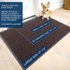 OLANLY Front Door Mat Indoor Outdoor Entrance, 2-Pack 47 x 23 Inch, Waterproof Heavy Duty Doormat, Fade Resistant, Low Profile, Easy Clean Patio Porch Welcome Floor Mats for Entry, Tan