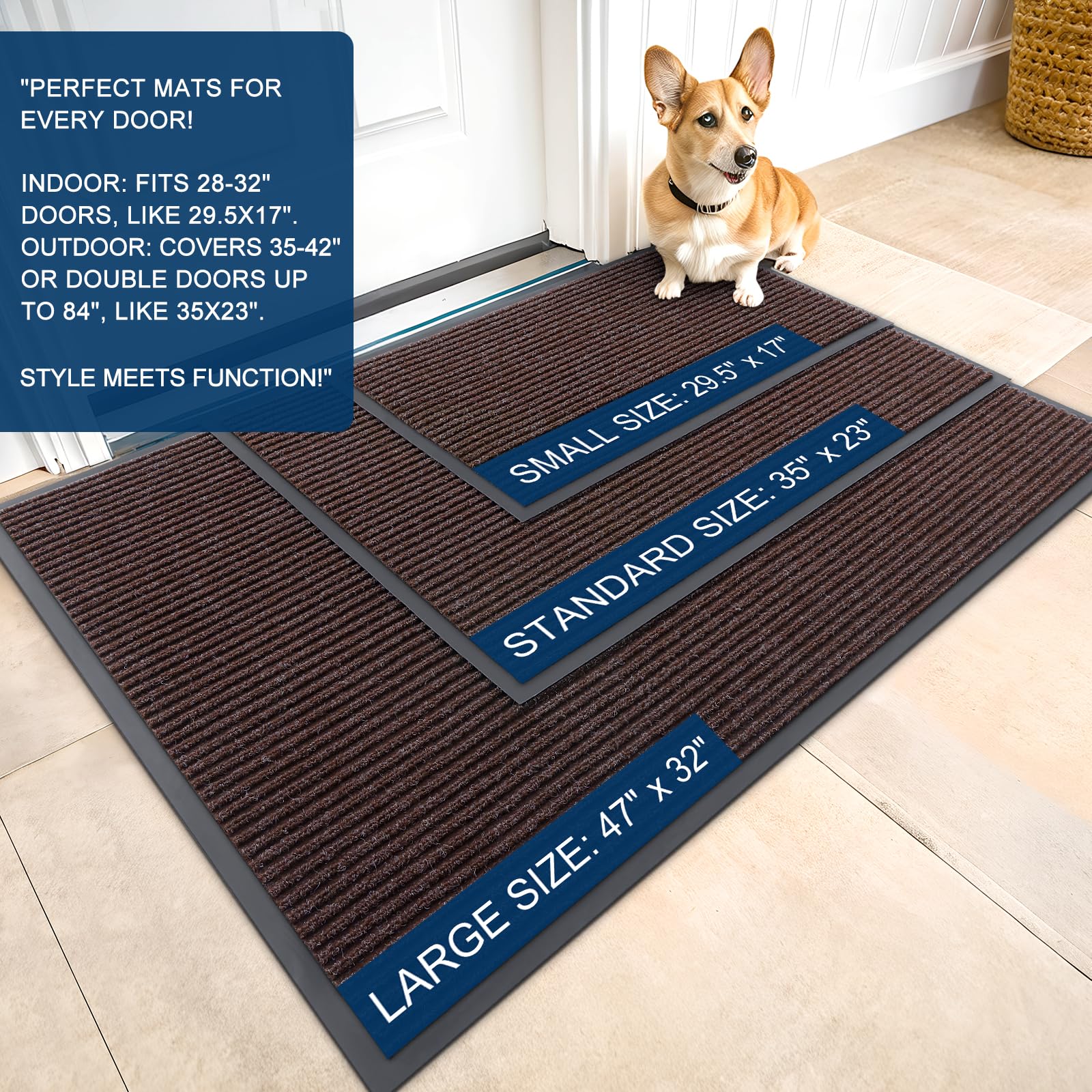 OLANLY Front Door Mat 71x30, Waterproof Heavy-Duty Indoor Outdoor Doormat