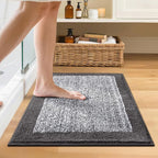 Bathroom Rugs 24x17 Non Slip Washable, Grey Bath Mat for Bathroom Floor Tub, Soft Absorbent Quick Dry Mats for Shower, Bathtub,Home Decor