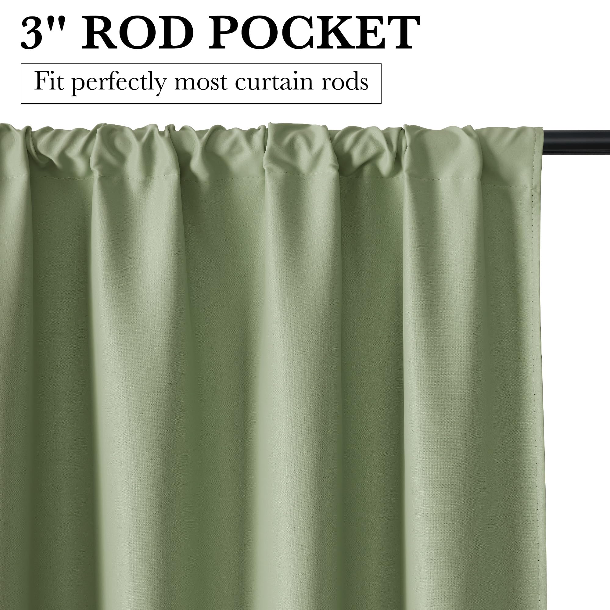 RYB HOME 100% Blackout Short Curtains for Small Window, Thermal Insulated