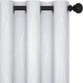 Deconovo Living Room Curtains, Room Darkening Drapes, Thermal Insulated Soundproof Grommet Drape, Silver Wave Dots Print, 42 x 63 Inch, Machine Washable Window Panels for Bedroom Office, Set of 2