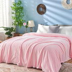 inhand Pink Fleece Twin Blanket, Super Soft Flannel Cozy Blankets for Adults, Lightweight Leaves Pattern Fuzzy Blanket for Couch Sofa Bed Office, Warm Plush Blankets for All Season, 60x90 Inches