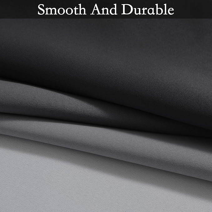SimpleHome Ombre Room Darkening Curtains for Bedroom, Gradient Black to Grey White Light Blocking Thermal Insulated Grommet Window Curtains/Drapes for Living Room,2 Panels, 52x84 inches Length