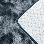 Deerhoo Large Shag Area Rugs 6 x 9, Tie-Dyed Plush Fuzzy Rugs for Living Room, Ultra Soft Fluffy Furry Rug for Bedroom, Indoor Carpet Nursery Rugs for Kids Room Home Decor, Blue and Grey