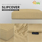 Easy-Going Stretch Cushion Cover Sofa Cushion Furniture Protector Sofa Seat Sofa slipcover Sofa Cover Soft Flexibility with Elastic Bottom(Oversized Sofa Cushion, Beige)