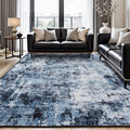 Rugflix 6x9 Area Rugs for Living Room, Washable Navy Blue Dark Large Rug