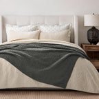EVERGRACEHOME Chunky Chenille Knit Throw Blanket, 60 x 80, Charcoal Gray