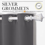 NICETOWN Grey Blackout Curtain Panels for Bedroom, Thermal Insulated Grommet Top Blackout Draperies and Drapes for Basement (2 Panels, W42 x L68-inch, Grey)