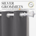NICETOWN Bedroom Curtains Blackout Drapery Panels, Three Pass Microfiber Thermal Insulated Solid Ring Top Blackout Window Curtains/Drapes (Two Panels, 42 x 50 inches, Gray)