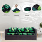 8Pcs Stretch Patio Cushion Covers,Outdoor Couch Covers Replacement,Outdoor Couch & Sofa Slipcovers,for Patio Furniture Cushion Covers,Washable Reusable urniture Protector(Green Leaf,8PCS)