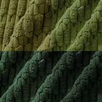 Fancy Homi Set of 4 Green Boho Spring Decorative Throw Pillow Covers 24x24 Inch for Couch Bed Sofa, Aesthetic Modern Bohemian Room Decor, Soft Fuzzy Fluffy Cozy Corduroy Cushion Case 60x60cm