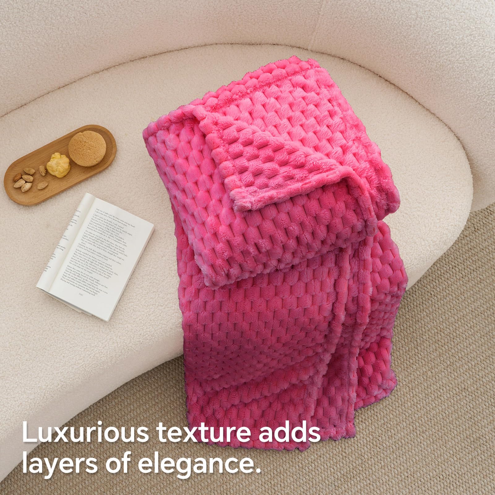 BEDELITE Hot Pink Throw Blanket for Couch, Soft Cozy Gifts for Women, 50*60