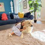 OLANLY 2x4 Machine Washable Runner Rugs for Hallway, Soft Fluffy Shaggy Bedside Rugs for Bedroom, Living Room, Indoor Floor Carpet for Kids Girls and Boys, Nursery Rooms, Home Decor Aesthetic, Beige