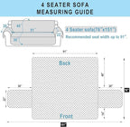 Luxshare Home Reversible 4 Seater Sofa Cover 91 Inch Large Couch Cover Furniture Protector(Sofa XX-Large,White/White