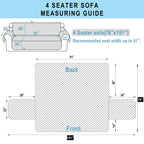 Luxshare Home Reversible 4 Seater Sofa Cover 91" Large, Sofa, Blue/Beige