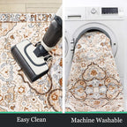 HEBE Hallway Runner Rug 2'x6' Washable Vintage Distressed Area Rugs Non Slip Laundry Rug Runner Boho Floor Carpet Runners for Hallways Entryway Laundry Room Kitchen Bathroom
