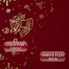 NICETOWN 2 Panels Christmas Red Curtains 52 x 84 Inch, Gold Foil Printed Rod Pocket Drapes, Xmas Theme Window Treatment for Holiday Home Decor, Set of 2 Christmas Style Curtain Panels