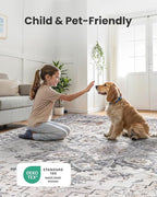 AMADA HOMEFURNISHING 6x9 Area Rugs, Blue Low-Profile Washable Rug with Non-Slip Backing & Durable Edge Binding, Vintage Rugs for Living Room, Bedroom, Dinning Room