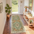 RELEANY Washable Area Rug, Runner 2'x6', Brick/Brown/Green