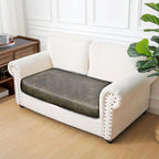 Leather Look Couch Cushion Covers Sofa Seat Slipcovers Sets Couches Furniture Protector for Sectional Armchair Loveseat Pets Kids Stretch Spandex Fabric (1 Cushion Loveseat, Yellow)