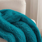 Bedsure GentleSoft Fuzzy Sherpa Faux Fur Twin Blanket Teal Cozy Gifts for Women Men, Soft Fleece Plush Warm Thick Blanket Twin Size for Bed, Couch, Room Dorm Essentials Teal Decor Gifts, 60x80