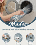 Madane 6x9 Area Rugs for Living Room, Washable Soft Rug Blue