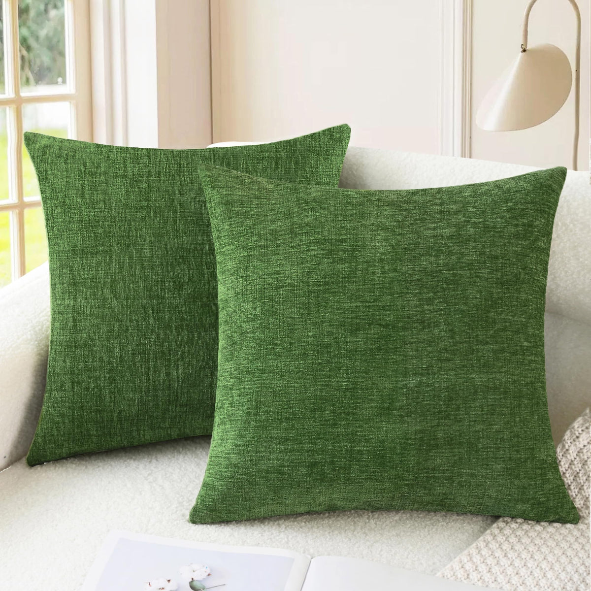 CaliTime Decorative Couch Throw Pillow Covers 20 X 20 Inches Light Taupe