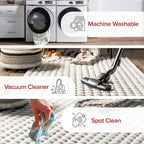nuLOOM 7'6' x 9'6' Cozy Plush Area Rug, Machine Washable, Non-Slip, Soft Fluffy Shag Carpet for Living Room Bedroom Kids Room Nursery Home Decor, Jeni White