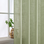 MIULEE Sage Green Linen Curtains 52x72 Inch Length for Bedroom Living Room