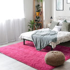 Amearea Shag Fluffy Area Rug for Bedroom Girls Living Room, Extra Soft and Fuzzy Shaggy Rugs, Non Slip, Solid Color Carpet Mat for Boys Nursery Home, Hot Pink 6x9 Feet