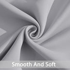 Yakamok Light Gray Blackout Curtain Panels 96 inches - Light Reducing Thermal Insulated Solid Grommet Blackout Curtains/Panels/Drapes for Living Room 1 Panel, 52 inches by 96 Inch, Light Grey
