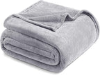 Exclusivo Mezcla Fleece Blanket Twin Size for Bed, Super Soft and Warm, All Season, Cozy, Plush, Lightweight, 60x80 Inches Light Grey