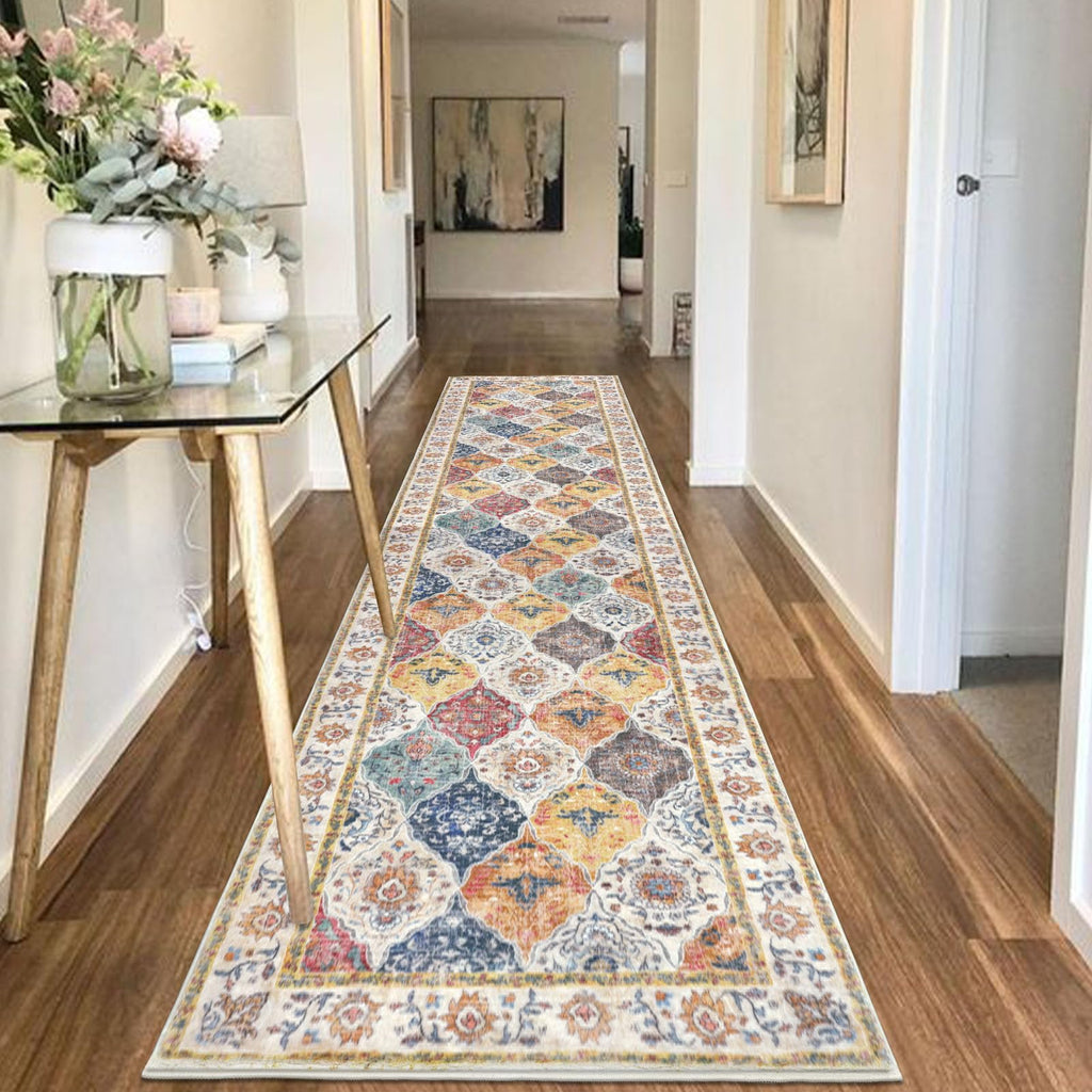 HEBE Hallway Runner Rug 2'8''x12', Washable Non Slip Kitchen Rug Runner